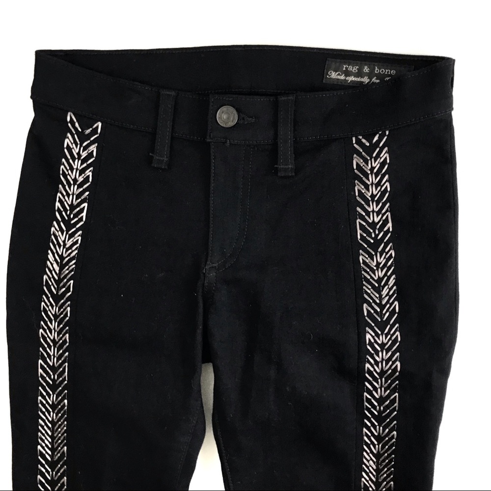 Rag & Bone Black Bengal Split Skinny Jeans Sz 24